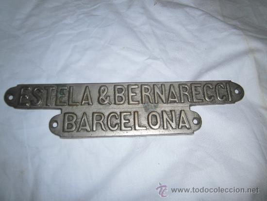 Antig&uuml;edades: PLACA ESTELA & BERNARECCI  BARCELONA - Foto 1