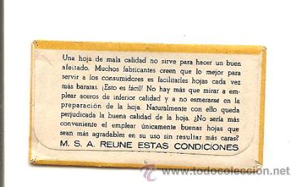 Antig&uuml;edades: HOJA DE AFEITAR MSA - - Foto 2
