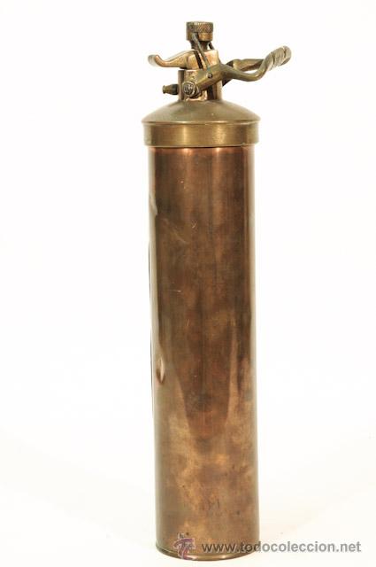 Antig&uuml;edades: EXTINTOR DE COBRE Y METAL, NOSWIFT, CIRCA 1900 - Foto 3