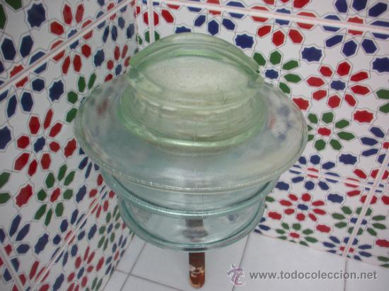 Antig&uuml;edades: aislador de cristal antiguo, grande - Foto 3