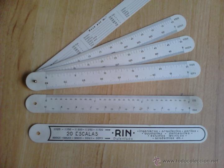 Antig&uuml;edades: Regla de c&aacute;lculo Rin con 20 escalas y estuche - Foto 2