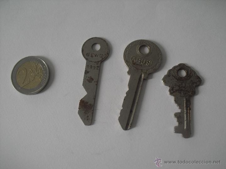 Antig&uuml;edades: tres llaves antiguas . Llave Marca ABUS y WEGU - Foto 1