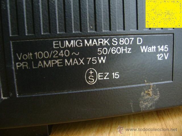 Antig&uuml;edades: Proyector Eumig Mark S 807 D - Foto 9