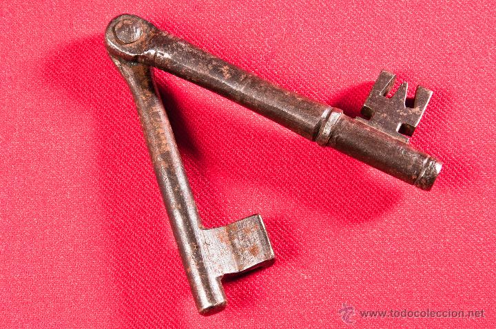 Antig&uuml;edades: LLAVE DE HIERRO FORJADO SIGLO XVIII - Foto 6