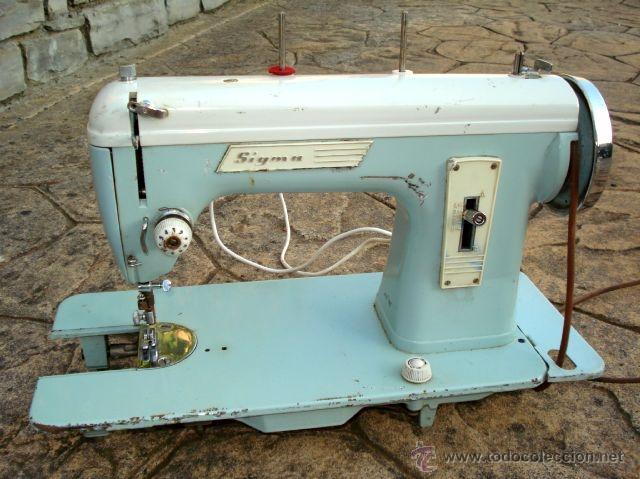 Padre fage Rebaja Frank Worthley maquina coser antigua sigma azul y blanca - Compra venta en todocoleccion
