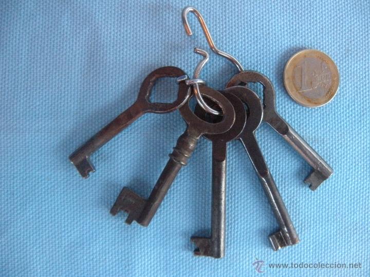 Antig&uuml;edades: LLAVE DE MUEBLE. LOTE DE 5 LLAVES - Foto 3