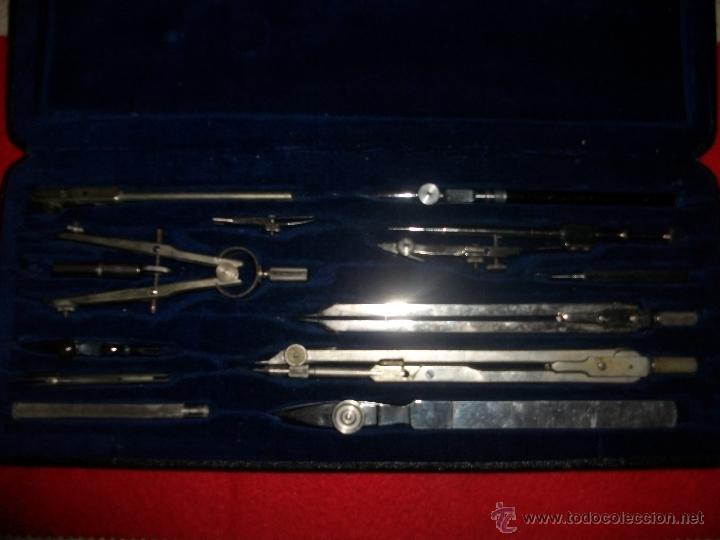 Antig&uuml;edades: CAJA DE COMP&Aacute;S COMPASES HUGO HAMANN (13 PIEZAS) - Foto 2