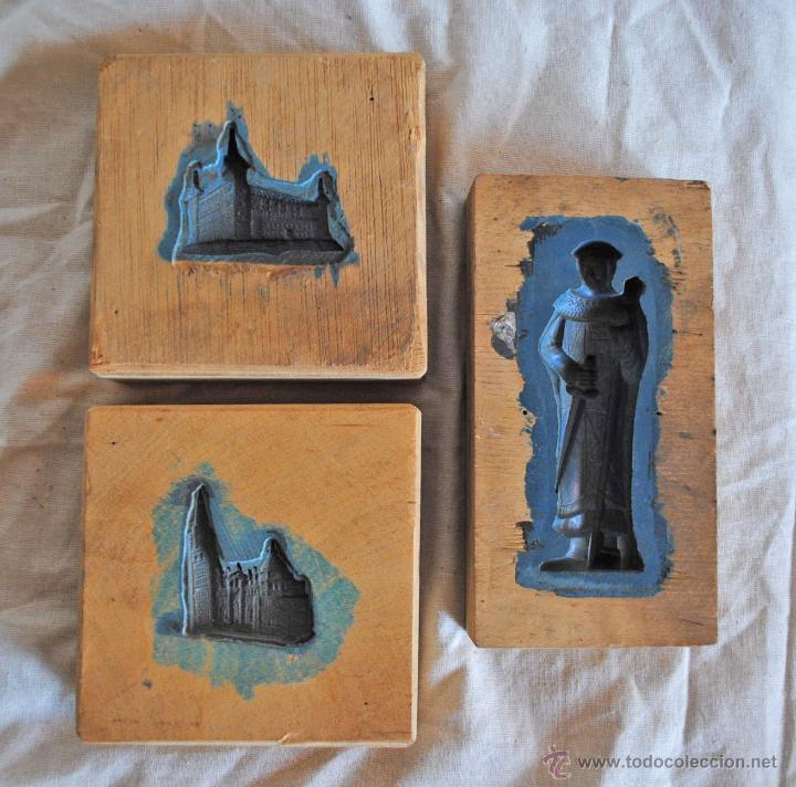 Antig&uuml;edades: 3 Moldes de madera. Caballero medieval + Palacio + Iglesia - Foto 1