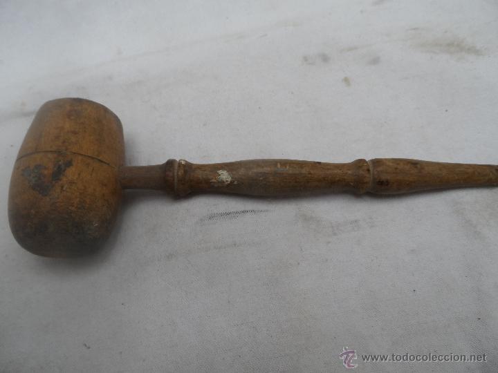 Antig&uuml;edades: Martillo de madera HERRAMIENTA - Foto 3