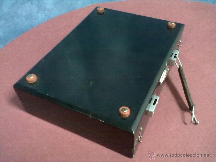 Antig&uuml;edades: CAJA MADERA LACADA EN NEGRO MANOMETROS BAVOX - Foto 7