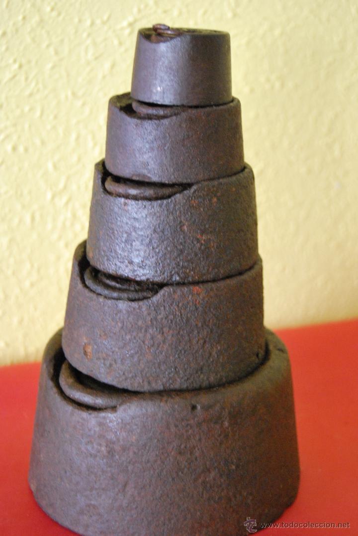 Antig&uuml;edades: ANTIGUO JUEGO DE PESAS DE HIERRO - Foto 7
