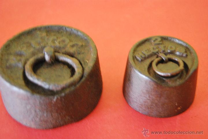 Antig&uuml;edades: ANTIGUO JUEGO DE PESAS DE HIERRO - Foto 8