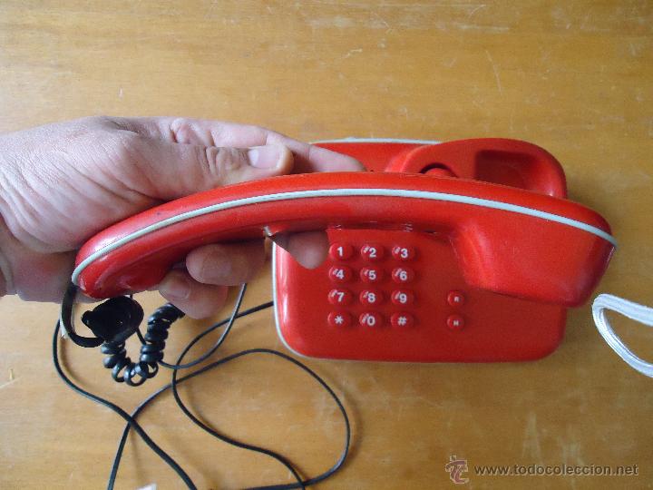 Tel&eacute;fonos: precioso telefono rojo funcionando - Foto 3