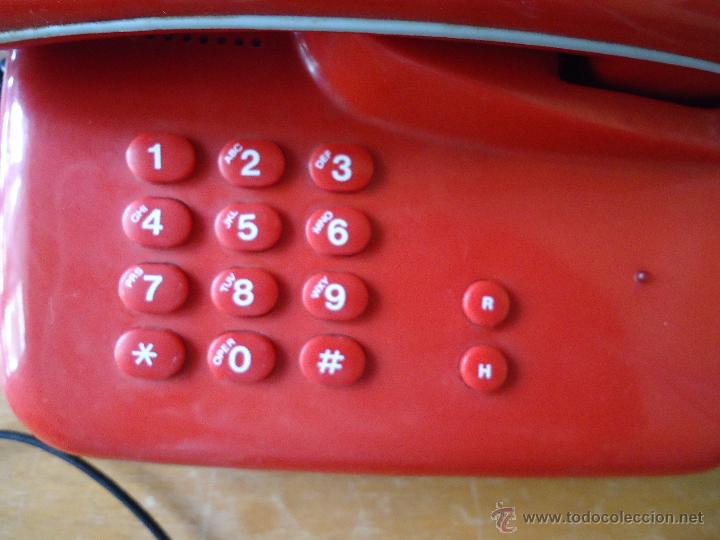 Tel&eacute;fonos: precioso telefono rojo funcionando - Foto 6