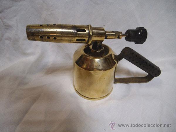 Antig&uuml;edades: ANTIGUO SOPLETE DE METAL RESTAURADO - Foto 2