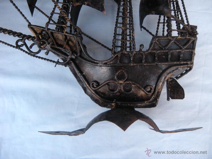 Antig&uuml;edades: BARCO CARABELA EN HIERRO FORJADO - Foto 4