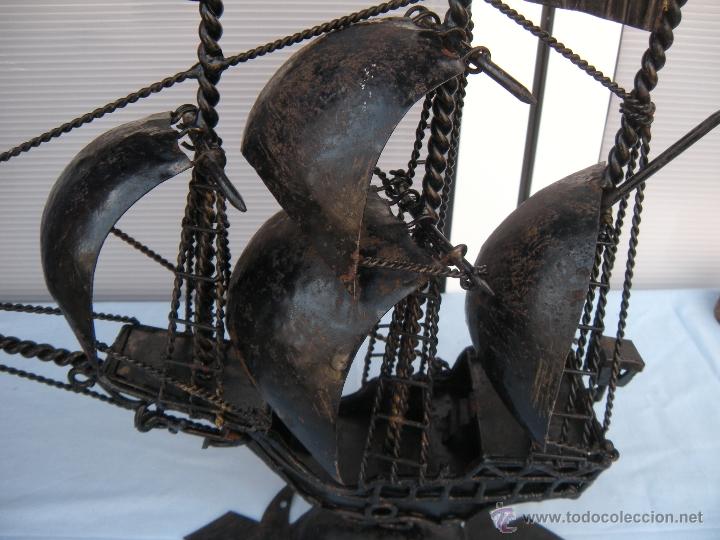 Antig&uuml;edades: BARCO CARABELA EN HIERRO FORJADO - Foto 7