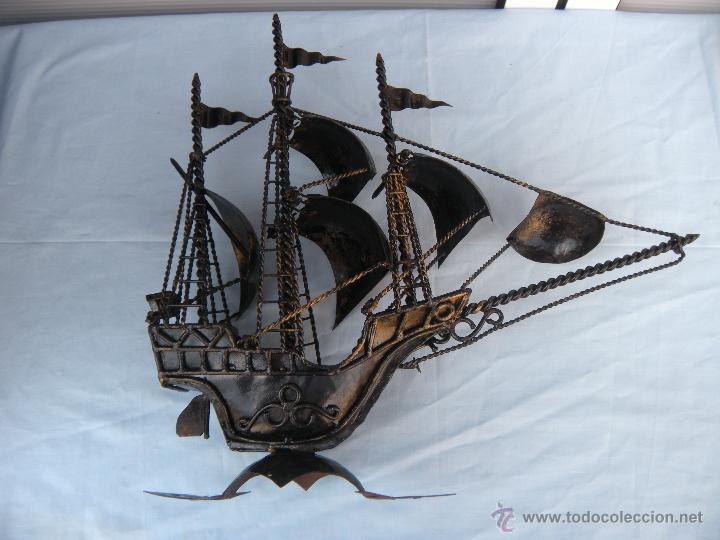 Antig&uuml;edades: BARCO CARABELA EN HIERRO FORJADO - Foto 8