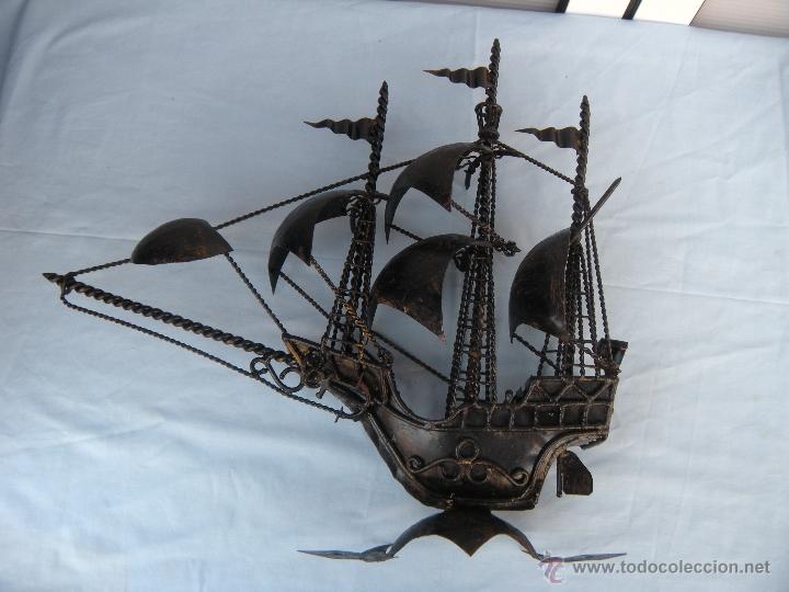 Antig&uuml;edades: BARCO CARABELA EN HIERRO FORJADO - Foto 9