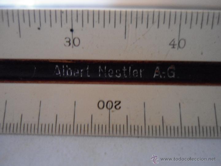 Antig&uuml;edades: ANTIGUA REGLA DE MADERA TRIANGULAR MARCA ALBERT HESTLER A.G. - Foto 2