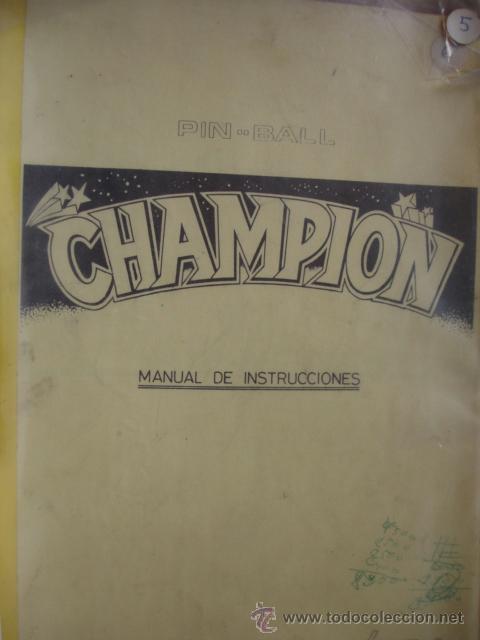 Antig&uuml;edades: CHAMPION .PIN BALL. MANUAL DE SERVICIO.BARNI - Foto 1