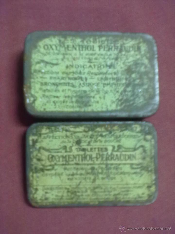 Antig&uuml;edades: CAJA CHAPA TABLETTES OXIMENTHOL PERRAUDIN - Foto 1