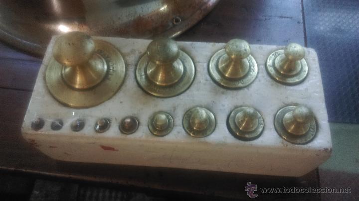 Antig&uuml;edades: Juego completo de pesas en metal - Foto 1