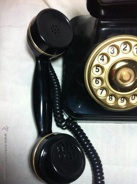 Tel&eacute;fonos: Telefono negro dorado funciona - Foto 5