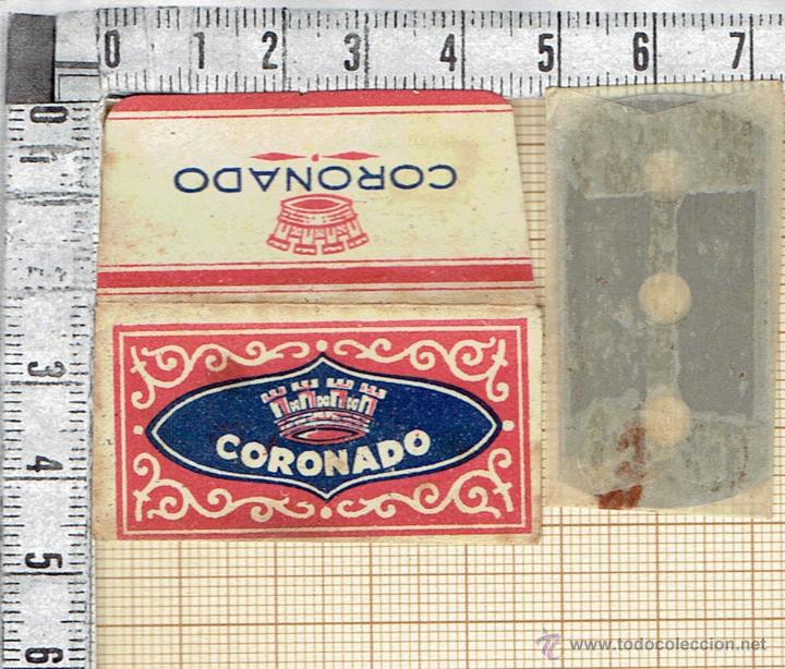 Antig&uuml;edades: FUNDA HOJA DE AFEITAR MARCA CORONADO CON CUCHILLA. - Foto 1