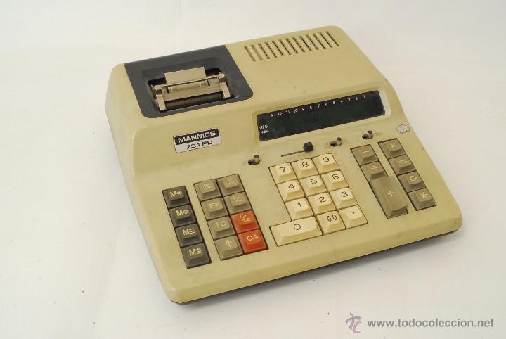 Antiquit&auml;ten: Calculadora electr&oacute;nica Mannics 731PD. Funcionando.