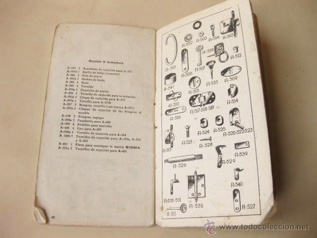 Antig&uuml;edades: CATALOGO DE PIEZAS DE LA MAQUINA DE COSER SIGMA - Foto 2
