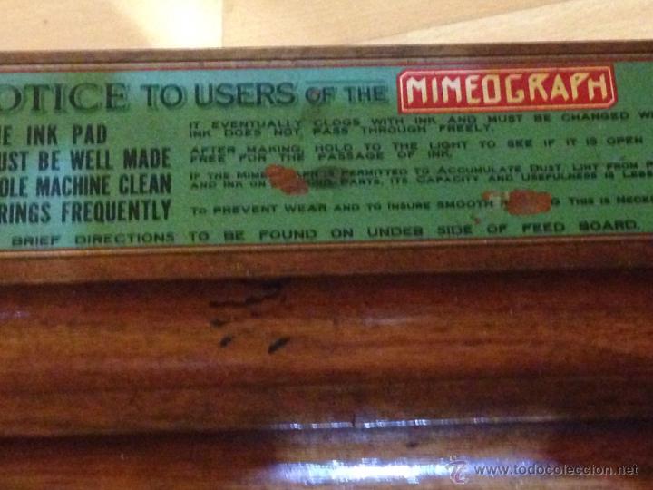 Antig&uuml;edades: MIMEOGRAFO DE EDISON DE 1906 EN COMPLETO CON ACCESORIOS - Foto 17