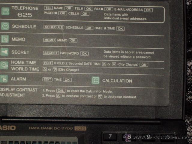 Antig&uuml;edades: CASIO.DATA BANK DC-7700 *625* - Foto 6
