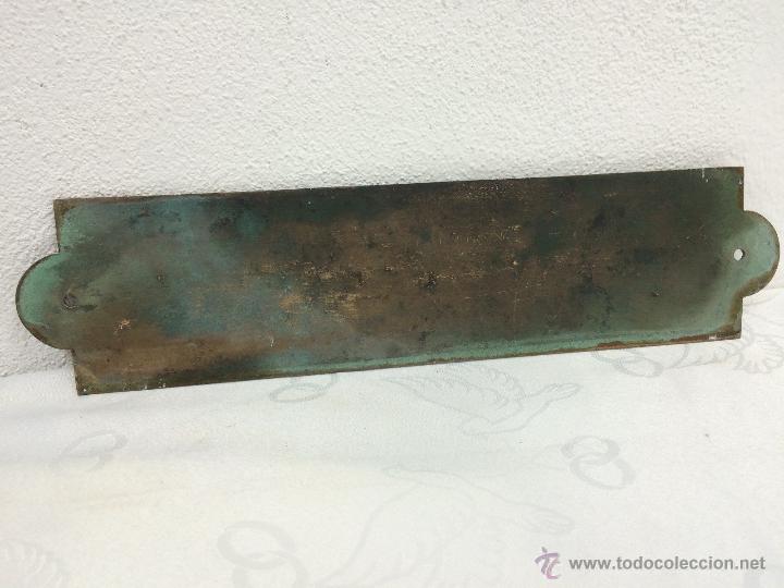 Antig&uuml;edades: Placa de bronce de barco. 1900 - Foto 3