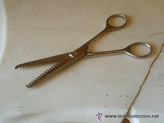 Antig&uuml;edades: TIJERAS DE BARBERO DOBLE DENTADA C Y A - Foto 1