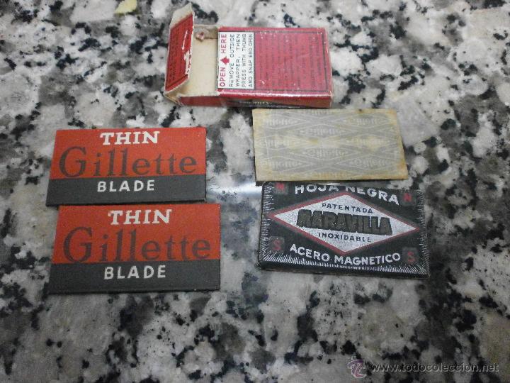 Antig&uuml;edades: CAJA HOJAS DE AFEITAR  GILLETTE BLADES Y OTRAS - Foto 2