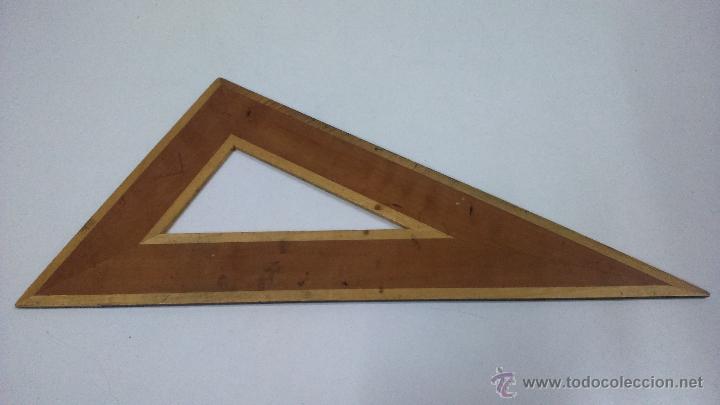 Antig&uuml;edades: DOS ANTIGUAS ESCUADRAS DE COLEGIO EN MADERA - Foto 2