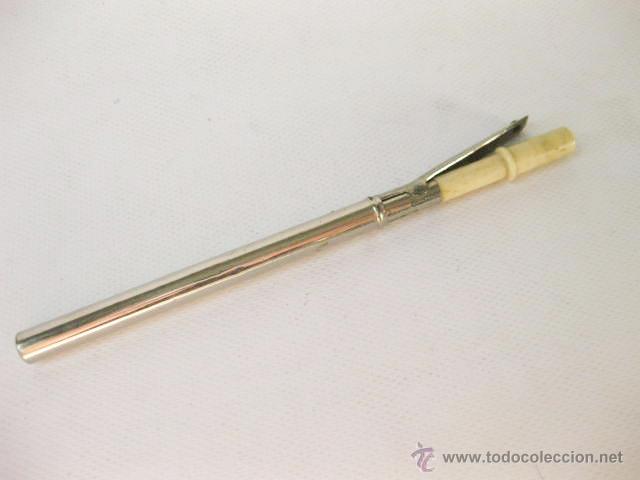 Antig&uuml;edades: PINZA DE RIZAR EL PELO CON EL MANGO DE HUESO - Foto 1