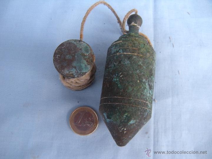 Antig&uuml;edades: ANTIGUA PLOMADA PLOMO DE BRONCE. - Foto 2