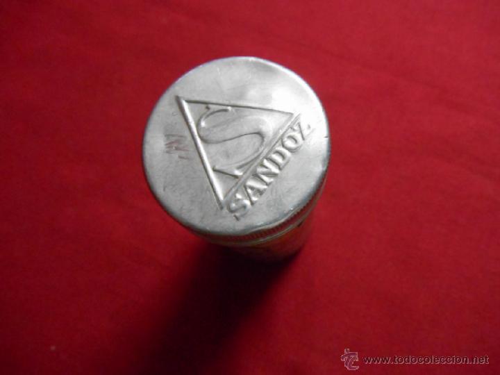 Antig&uuml;edades: ANTIGUO BOTE DE ALUMINIO DE CALCIO MARCA SANDOZ - Foto 2