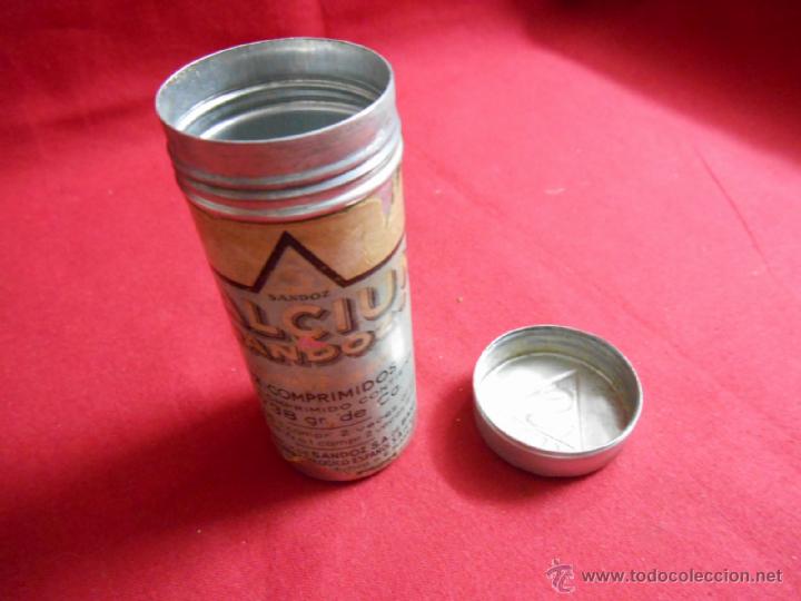 Antig&uuml;edades: ANTIGUO BOTE DE ALUMINIO DE CALCIO MARCA SANDOZ - Foto 3