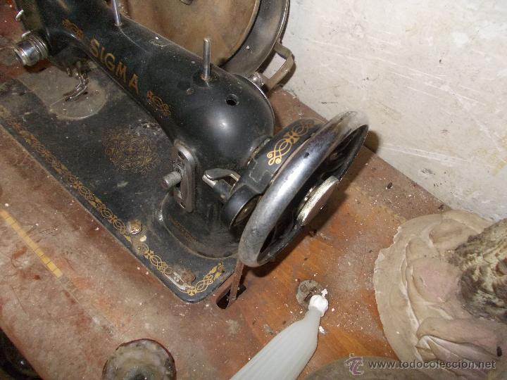 Antig&uuml;edades: maquina de coser sigma con pie de hierro-original. - Foto 3