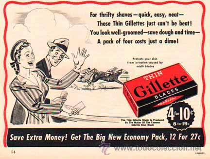 Antig&uuml;edades: CUCHILLAS AFEITAR THIN GILLETTE BLADE - Foto 6