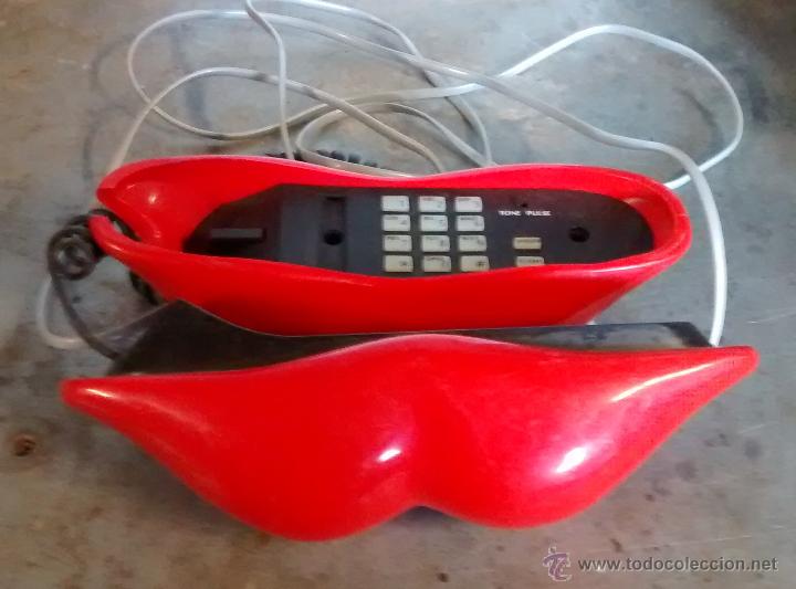 Tel&eacute;fonos: Tel&eacute;fono rojo en forma de labios - Foto 1