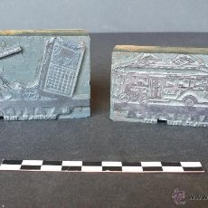 Antigüedades: 2 CLICHÉS DE GRABADOS DE TIPOGRAFIA DE LA TIENDA LA ARTISTICA.. Lote 47629368