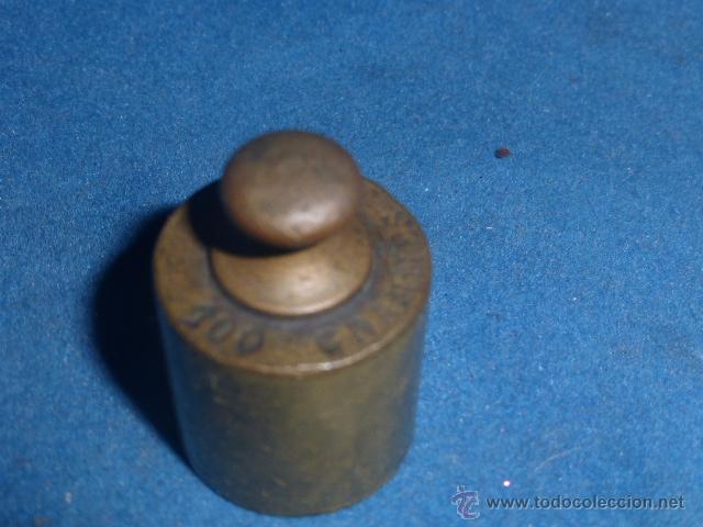 Antig&uuml;edades: ANTIGUA PESA DE BRONCE DE 100 GRAMOS - Foto 4