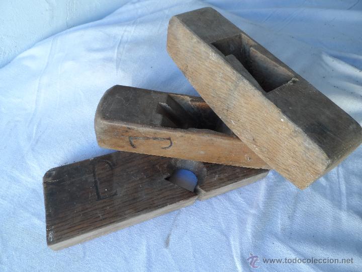 Antig&uuml;edades: cepillo madera de 3 cepillos - Foto 4