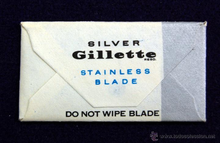 Antig&uuml;edades: HOJA DE AFEITAR ANTIGUA EXTRANJERA - SILVER GILLETTE - SIN USAR - Foto 2