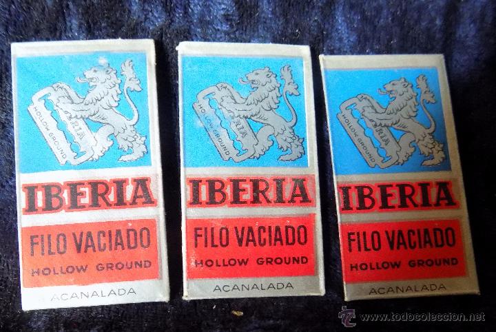 Antig&uuml;edades: LOTE 3 HOJAS DE AFEITAR IBERIA - Foto 1