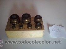 Antig&uuml;edades: N&ordm;2 ANTIGUA CAJA CON 7 PESAS EN BRONCE - Foto 4